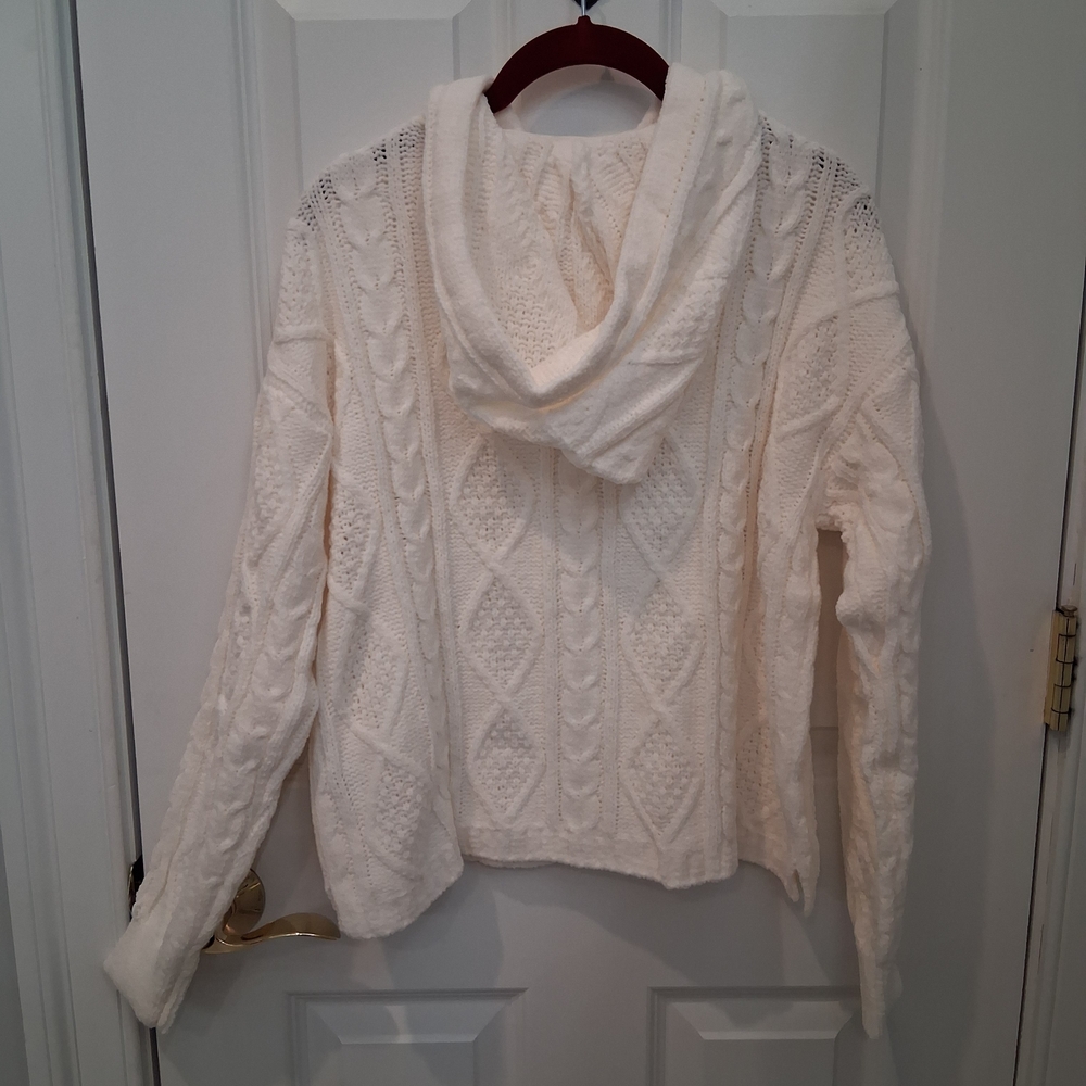 525 America Cable Knit Hoodie Sweater And Shorts Lounge Set - Cream - Picture 3 of 12